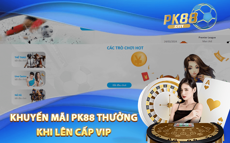 Khuyến mãi pk88 Thưởng Khi Lên Cấp Vip